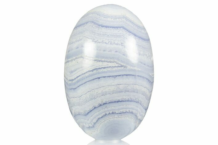 Polished Banded Blue Lace Agate Ellipsoid - Namibia #336525